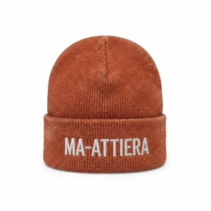 Custom Rust Orange Rib Knit Cuffed Beanie <b>Hat</b> <b>Winter</b> Warm Skull Cap With Custom Logo - Product Image 1