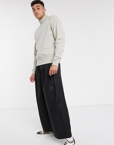 Pull à col roulé surdimensionné pour homme, couleur unie, tricot en coton, coupe décontractée, vêtements d'automne - Product Image 1