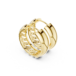 Pendientes de Aro Bali con Circonitas y Diseño de Estrella, Chapados en Oro de 18K y Plata de Ley 925, Joyería Glamurosa y Moderna para Mujer - Product Image 2
