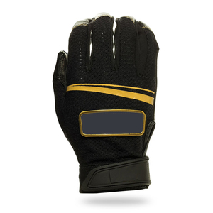 Gants de baseball en gros, couleur noire avec garniture dorée, en cuir véritable, pour jeunes, gants de softball sportifs avec design personnalisé - Product Image 2
