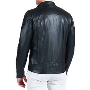 Blouson en cuir classique de luxe pour homme, nouvelle collection hiver, fermeture éclair horizontale, style motard, grande taille, mode masculine transfrontalière - Product Image 2