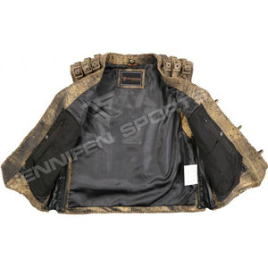 Gilet de moto en cuir véritable de style antique, fabriqué à la main, conçu pour les motards recherchant une robustesse durable et un design classique. - Product Image 4