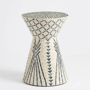 Low MOQ Modern Mother of Pearl <b>Round</b> Side <b>Table</b> <b>Bedside</b> Nightstand for Home Hotel Use from Vietnam Factory - Product Image 1