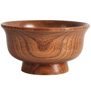 Cuenco de Madera Artesanal con Pedestal, Cuenco Rústico Elevado para Servir Frutas y Aperitivos, Decoración del Hogar, Vajilla, Cuenco de Madera - Product Image 2