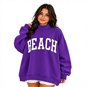 Sweat-shirt ample à col montant pour femme, en molleton, à manches longues, pour l'hiver, fabriqué par des professionnels, prix abordable - Product Image 1