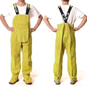 Leather Welding Work Bib <b>Apron</b> <b>Waterproof</b> and Flame Retardant Heat Resistant Heavy duty work wear - Product Image 4