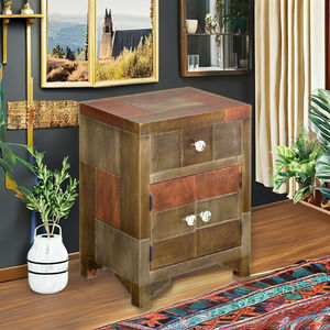 Tables de chevet de chevet en bois recyclé vintage et antique massif Meubles de maison au design indien moderne pour armoires de salon - Product Image 1
