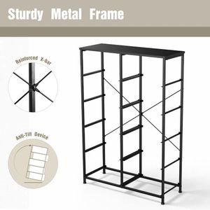 Armoire de rangement pour vêtements en acier pour chambre à coucher, avec 10 tiroirs en tissu, table de chevet, commodes - Product Image 6