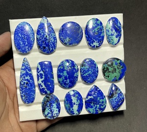 Cabochon d'azurite naturelle, pierre précieuse d'azurite bleue AAA, cabochon poli, pierre pour la fabrication de bijoux, gemme en vrac, cristal de collection - Product Image 1