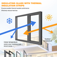 Ventanas de Casa de Villa personalizadas para proyectos de ingeniería, ventanas de aluminio aisladas, ventanas abatibles de aluminio de doble acristalamiento