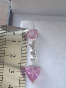 Boucles d'oreilles pendantes en argent sterling avec quartz lilas, faites à la main, bijoux de luxe en pierres précieuses, design royal élégant pour femme, mariage - Product Image 6