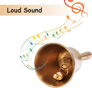 ระฆังทองเหลืองโบราณสีเงินและเหล็กระฆังมือสไตล์ศาสนาตกแต่งบ้านด้วยโลโก้ที่กำหนดเอง - Product Image 3