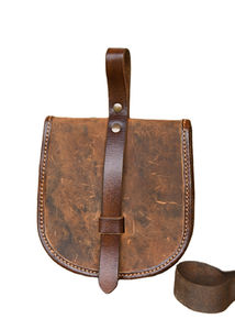 Sac utilitaire médiéval en cuir, sac de costume vintage pour reconstitution historique, sac banane médiéval rustique en cuir vintage - Product Image 2