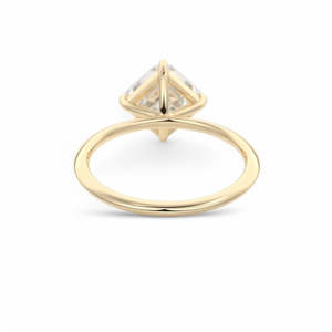 Anillo de compromiso de diamante cultivado en laboratorio con corte radiante, engaste catedral, anillo solitario de oro, anillo nupcial minimalista, joyería fina para mujer - Product Image 4