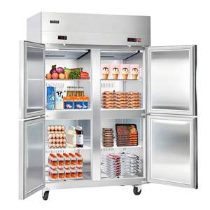 Congélateur/réfrigérateur vertical en acier inoxydable de 31 pieds cubes, 4 portes, pour équipement de réfrigération de cuisine commerciale certifié UL, 48 pouces - Product Image 1