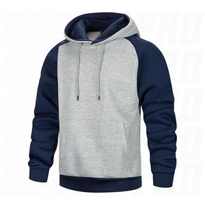 Mens Pullover Hoodies Color Block Long Sleeve Fleece <b>Sweatshirts</b> Custom Logo 100% Polyester Warm Soft Hooded Apparel Kangaro - Product Image 2