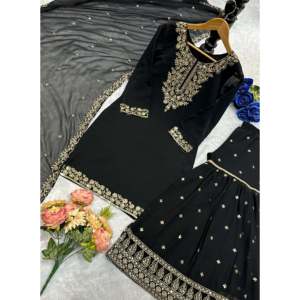 Conjunto de Fiesta para Mujer de Diseñador, Hermoso Top y Pantalón con Dupatta - Product Image 4