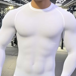 1pc Men'S Quick-Dry <b>Compression</b> Long-Sleeve T-<b>Shirt</b> - Breathable And Highly Elastic Sports Top, Suitable for Gym - Product Image 5