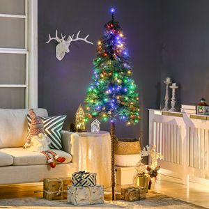 6 Pencil-Shaped Artificial Christmas <b>Trees</b> with Warm White or Colorful <b>LED</b> <b>Lights</b> Steel Base - Product Image 2