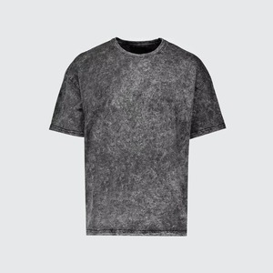 T-shirt décontracté pour homme, style vintage, tricoté, grammage lourd, effet délavé soleil, respirant, personnalisable, design OEM, effet délavé - Product Image 1