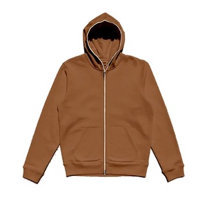 Sudadera con Capucha y Cierre de Cremallera Unisex Rosa, Color Sólido, Informal, de Felpa, Corte Regular, para Otoño, 100% Algodón, Diseño Tejido - Product Image 6