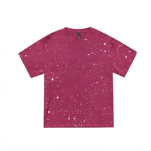 Women's <b>Red</b> Solid Crew Neck Short Sleeve Regular Fit Knitted Polyester Casual Breathable Quick-Dry Summer T-Shirt - Product Image 2