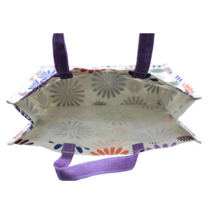 Sac de courses en jute laminé PP imperméable et réutilisable, nouveau style exclusif, avec poignées, sac fourre-tout en toile de jute, promotions Flora - Product Image 6