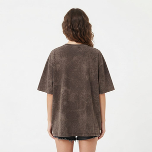 เสื้อยืดผู้หญิงคอตตอน 100% ขายส่ง เสื้อยืดวินเทจทรงโอเวอร์ไซส์ สไตล์สตรีทแวร์  แบบเรียบๆ สำหรับฤดูร้อน รับสั่งทำ - Product Image 3
