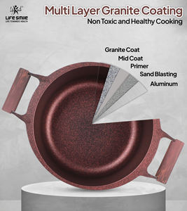 Ensemble de casseroles en granit de qualité supérieure antiadhésif avec poignées en bakélite résistantes à la chaleur, couvercles en métal économiseurs d'énergie et base compatible induction - Product Image 4