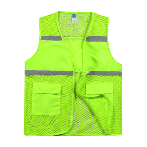 เสื้อกั๊กนิรภัยตาข่ายสีดำคุณภาพสูง PUFFIN SPORTS แบบ OEM สั่งทำได้ ขายส่ง พร้อมแถบสะท้อนแสงและกระเป๋าสำหรับชุดทำงาน - Product Image 6