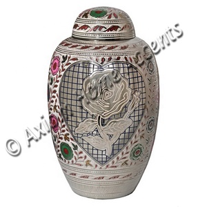 Luxurious Brass Cremation Urn With Customizable Features and a Glossy Finished for a Dignified <b>Memorial</b> by Axiom Home Accents - Product Image 4