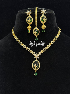 Conjunto de collar de calidad premium con Maang Tikka, joyería minimalista que combina con todos los atuendos, perfecto para todas las ocasiones, ligero. - Product Image 1