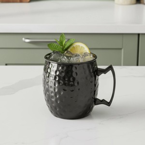 Taza Personalizada de Cobre Negro para Moscow Mule con Asa de Latón, 16oz, Tazas de Acero Inoxidable para Moscow Mule, Cerveza y Bebidas Frías - Product Image 6