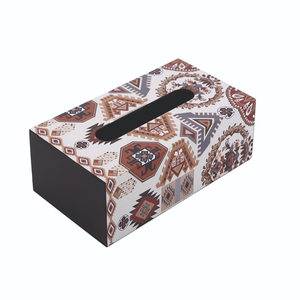 Boîte à mouchoirs en bois imprimée au design vintage, motif floral en papier fait main, porte-mouchoirs décoratif - Product Image 4