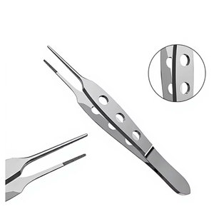 Pinzas Quirúrgicas Dentadas Manuales con Certificación MOL, Puntas de 0.5 mm de Ancho, 3.5 Pulgadas, Instrumento Quirúrgico Oftálmico de Precisión para Cirugía Ocular - Product Image 1