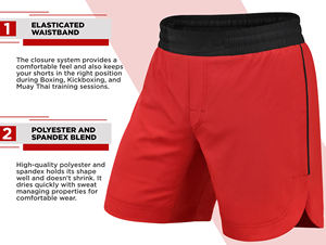 Shorts MMA les plus vendus, personnalisés par sublimation, pour entraînement en salle, séchage rapide, extensibles, avec ceinture velcro, Pakistan - Product Image 2