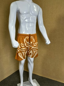 Short de plage marron pour hommes, maillot de bain avec cordon de serrage, taille élastique, motif tribal - Product Image 4