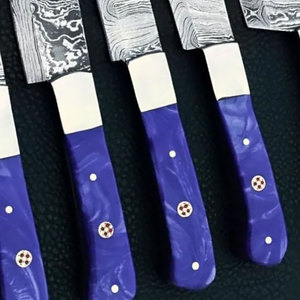 Ensemble de couteaux de chef professionnels en acier Damas, ultra-durables, pour experts culinaires. - Product Image 6