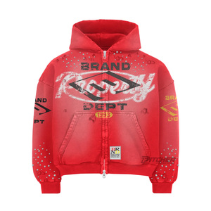 Hoodie 100% coton, poids lourd 500 g/m², coupe ample, logo personnalisé, effet délavé, pour homme, unisexe, streetwear - Product Image 1