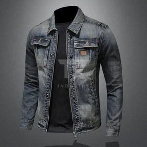 Wholesale <b>Denim</b> Jacket Mens Slim Fit Style Boys Jeans and <b>Coats</b> High Quality Custom Made Men's Jackets - Product Image 4