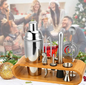 Juego de coctelera Barbox con soporte de exhibición de mesa, negro mate. - Product Image 2