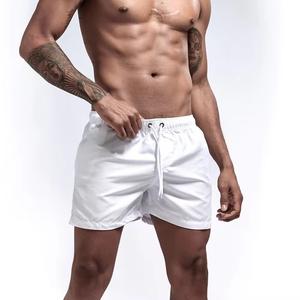 Shorts de Playa Personalizados de Diseño Sólido 100% Algodón para Hombre con Servicio OEM, Ropa Deportiva para Gimnasio, Traje de Baño de Secado Rápido con Cintura Elástica - Product Image 3