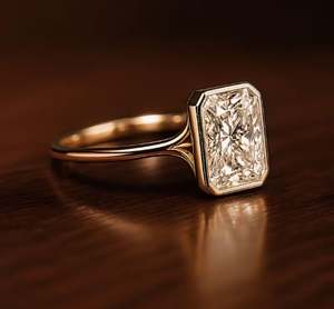 Anillo Solitario de Moissanita Corte Radiante 3CT Plata 925 con Engaste de Garras, Anillo de Compromiso de Lujo Minimalista, Boda Clásica Moderna - Product Image 1