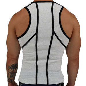 เสื้อกล้ามออกกำลังกายคอกลมปรับแต่งได้ ผ้ายืดอีลาสเทนคุณภาพสูง ผลิตโดยผู้ผลิต OEM สีพื้น แห้งเร็ว - Product Image 6