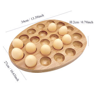 Lavie Creations Wooden <b>Egg</b> Rack 6 Holes for Storage Display <b>Eco</b>-Friendly Kitchen <b>Egg</b> Holder Natural Finish Manual Use Dishwasher - Product Image 6