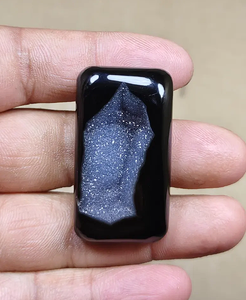 Alba Gems - Gemas Sueltas de Cuarzo Druzy Negro Natural de Alta Calidad, Forma Rectangular, Tamaño Libre para Joyería - Product Image 3