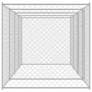 Cage pour chien en acier galvanisé argenté 314,96 x 78,74 x 78,74 pouces Public cible : Propriétaires de chiens - Product Image 5