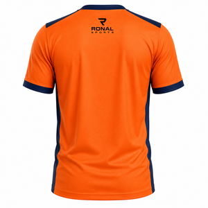 Camiseta Deportiva de Manga Corta para Hombre, Color Naranja, Corte Regular, Secado Rápido, Diseño Deportivo, Logotipo en la Espalda, en Oferta 2026, Marca Ronal Sports - Product Image 2