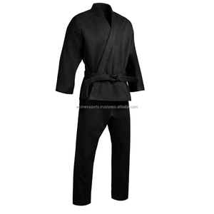 Uniforme de karaté noir pour hommes ECONEX SPORTS de qualité supérieure, respirant, séchage rapide, polyester 160g, coupe athlétique, options personnalisables, en vogue - Product Image 5