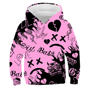 Sweat-shirt à capuche pour homme Lil Peep, imprimé cœur brisé rouge, coupe classique, coton tricoté, vêtement d'automne, style hip-hop - Product Image 3